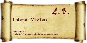 Lahner Vivien névjegykártya